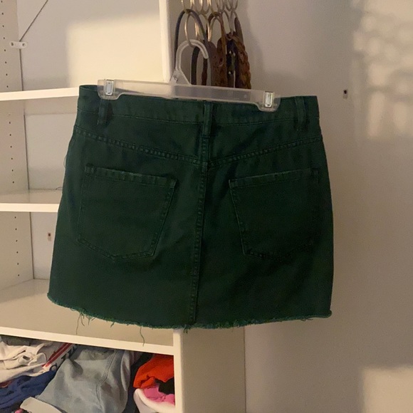 We the Free green denim zip-up skirt - Picture 2 of 2